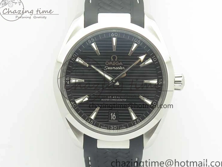 0308 Aqua Terra 150M Master Chronometers VSF 1:1 Best Edition Black Dial SS Hand on Black Rubber Strap A8900 Super Clone Unisex 8005